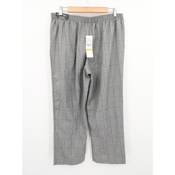 Alfred Dunner Pants Gray Plaid Check Trousers Comfort Waist Classic Fit 14 NWT - Picture 14 of 14